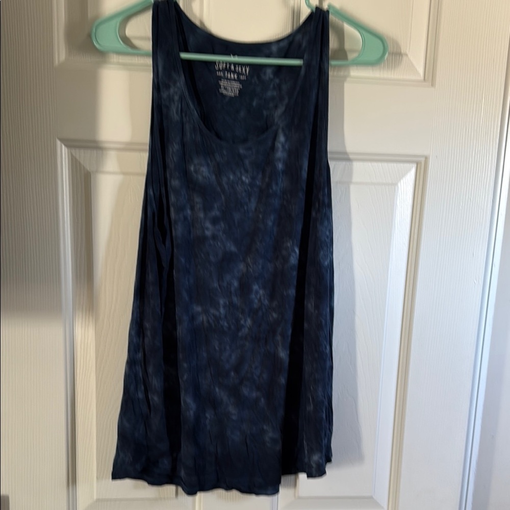 American eagle Navy Blue Tie-Dye Tank Top